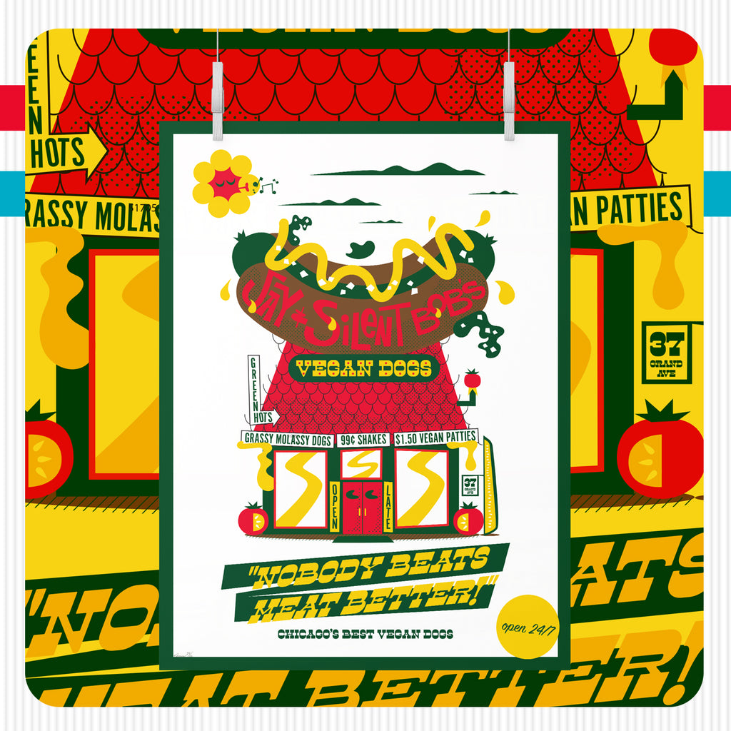 Jay & Silent Bob's Vegan Dogs Screen Print image 0
