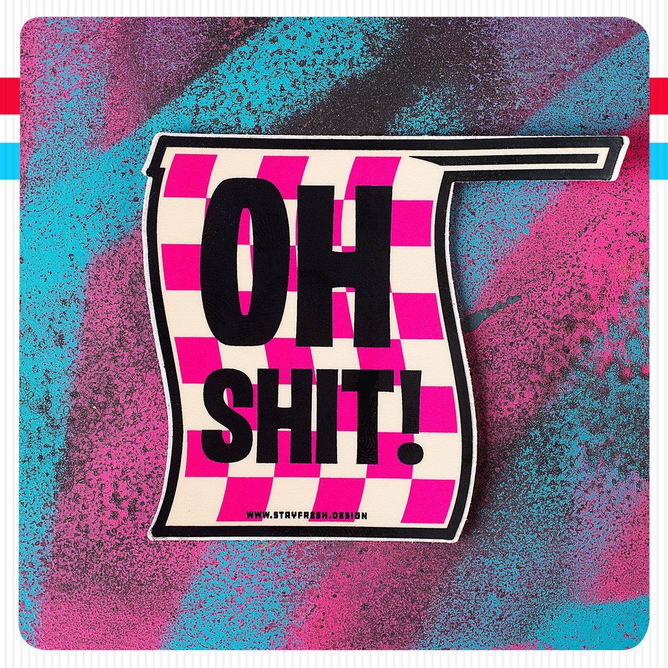Oh Shit! Race Flag Sticker